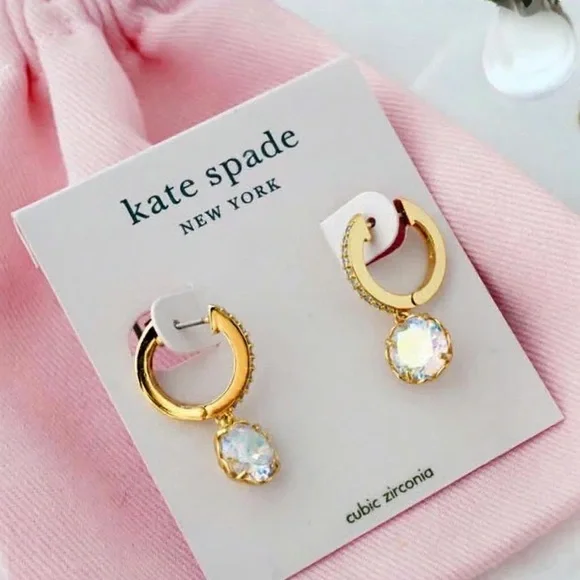 Kate Spade New York Gold Cubic Zirconia Drop Earrings - Picture 1 of 3